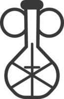 round bottom flask with a stopper and a clamp vector