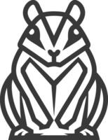 simple line drawing of a cute little squirrel vector