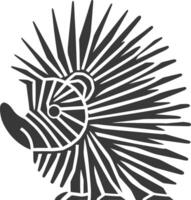prickly friend with a striking silhouette vector