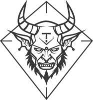 Demonic creature with horns and a fierce expression vector