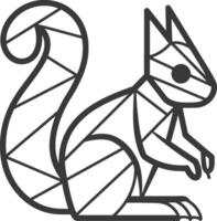 geometric squirrel with a bushy tail vector