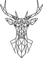 geometric representation of a deer head with antlers vector
