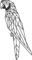 geometric parrot with a long slender tail vector