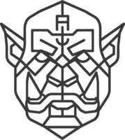geometric illustration of a fierce orc face vector