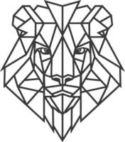 geometric lion head vector