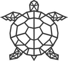 geometric turtle with a shadow vector