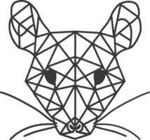 geometric outline of a mouse face vector