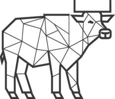 geometric illustration of a bull vector
