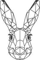 geometric rabbit with sharp features vector