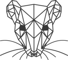 geometric mouse stares directly at the viewer vector