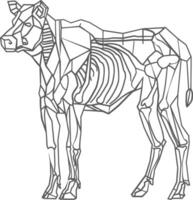 geometric representation of a cow skeletal structure vector