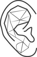 geometric outline of an ear vector