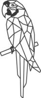 geometric parrot perches on a branch vector