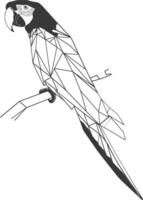 geometric parrot perched on a branch vector