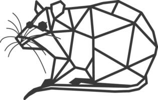 geometric rendition of a rodent with whiskers vector