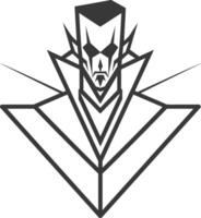 geometric vampire stares into the abyss vector