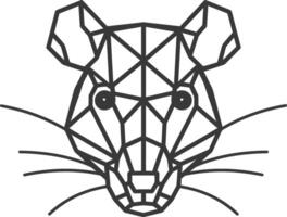 geometric portrait of a rat with a serious expression vector