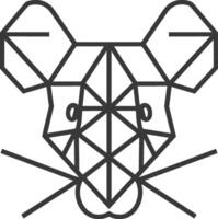 geometric line drawing of a mouse face vector
