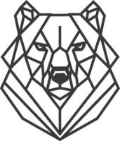 geometric line drawing of a bear face vector