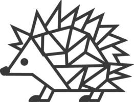 geometric hedgehog with sharp quills vector
