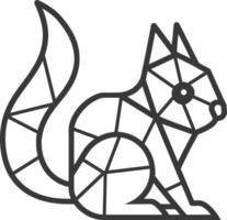geometric outline of a squirrel vector