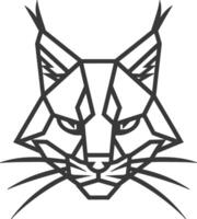 geometric lynx head with sharp defined lines looking directly at the viewer vector