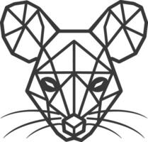 geometric representation of a mouse with large ears vector