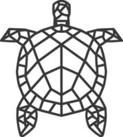 geometric turtle in black and white vector