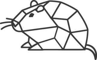 geometric outline of a mouse vector