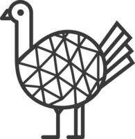 geometric turkey with a patterned body vector
