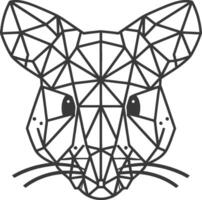 geometric mouse face with a triangular design vector