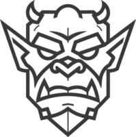 fierce and angry looking monster face vector
