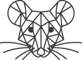 geometric mouse with big ears and whiskers vector