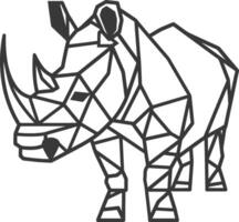 geometric rhinoceros with sharp lines and angles vector