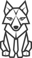 Geometric Wolf Sitting in a Contemplative Pose vector