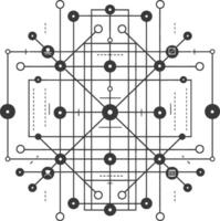 complex network of interconnected circles and lines vector