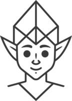 friendly elf wearing a pointy hat vector