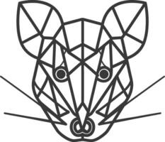 geometric mouse with sharp features vector