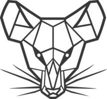 geometric rat with large ears and whiskers vector