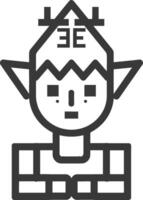 cute elf with pointy ears and a mischievous grin vector