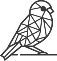 Geometrically Designed Bird Rests on a Branch vector