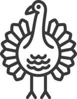 Thanksgiving turkey with its feathers spread out vector