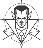 geometric portrait of a vampire vector