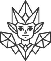 crystal elf with pointed ears and a determined expression vector
