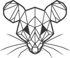 geometric mouse with whiskers vector