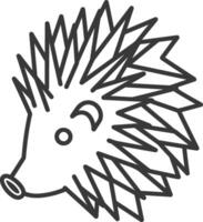 cute little hedgehog with pointy quills vector