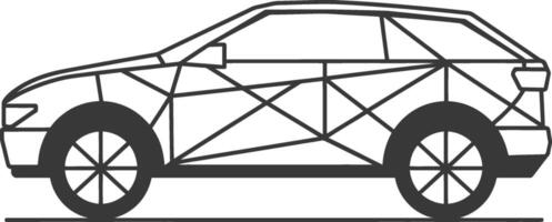 geometric outline of a car vector