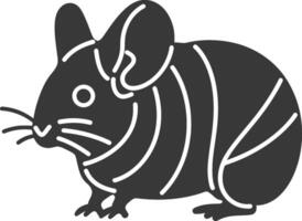 cute and fluffy chinchilla with big ears vector