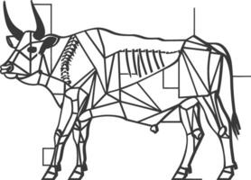 geometric rendering of a bull vector