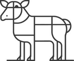 geometric sheep made of lines vector